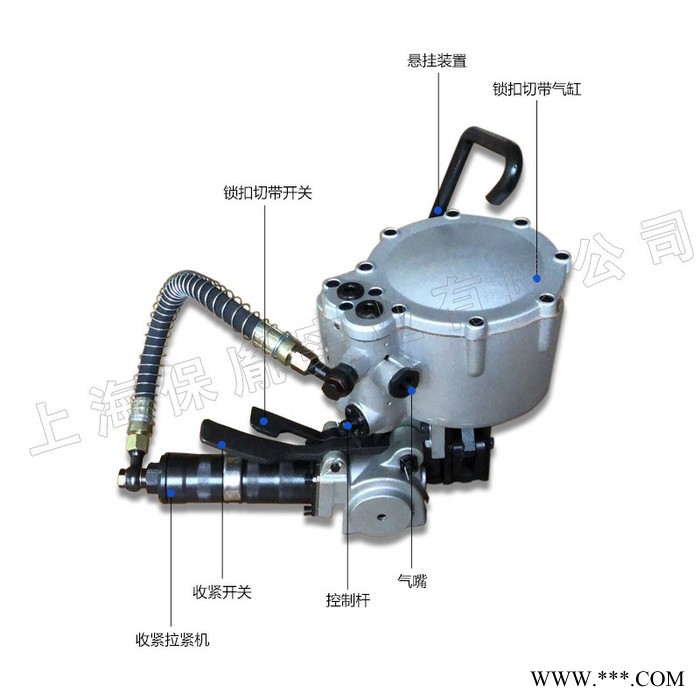 上海保胤KZ-32/19气动一体钢带打包机 气动钢带打包机订购 气动组合式钢带打包机 槽钢打包机图2