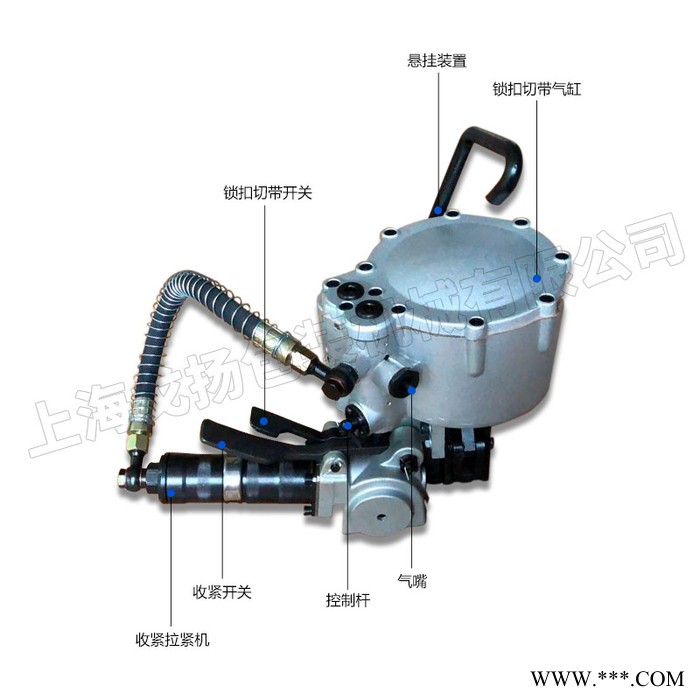 戈扬KZ-32/19气动一体式钢带打包机 手提钢带打包机 钢带打包机批发 大棚管的打包机图2